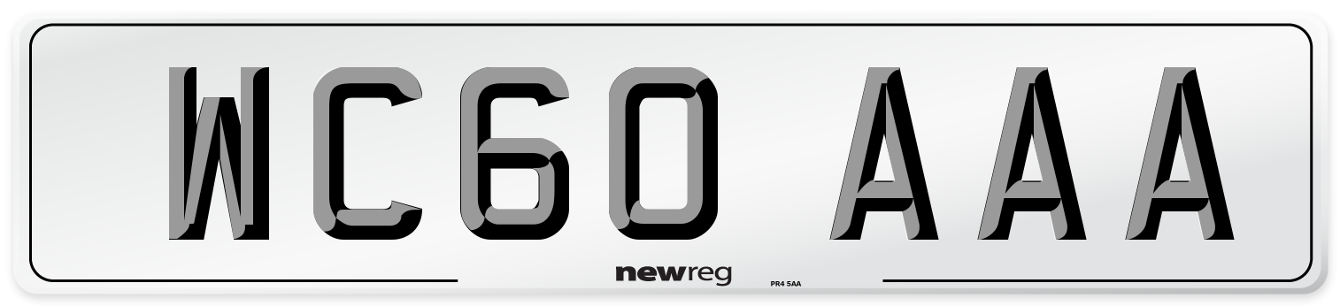 WC60 AAA Number Plate from New Reg
